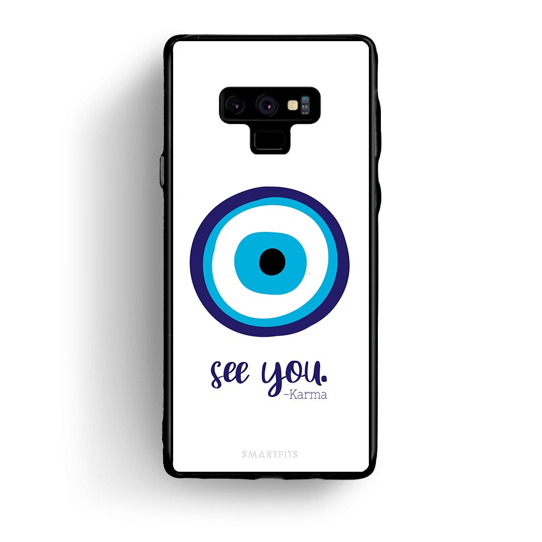 samsung note 9 Karma Says θήκη από τη Smartfits με σχέδιο στο πίσω μέρος και μαύρο περίβλημα | Smartphone case with colorful back and black bezels by Smartfits