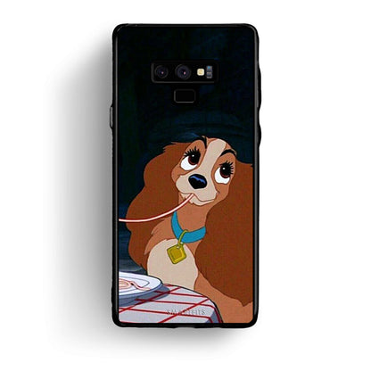 samsung note 9 Lady And Tramp 2 Θήκη Αγίου Βαλεντίνου από τη Smartfits με σχέδιο στο πίσω μέρος και μαύρο περίβλημα | Smartphone case with colorful back and black bezels by Smartfits