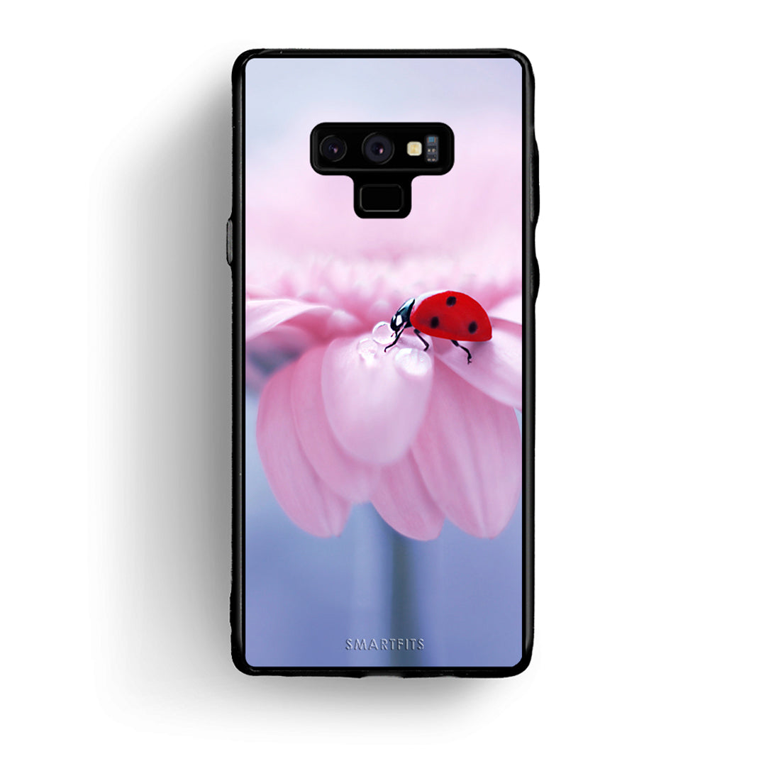 samsung note 9 Ladybug Flower θήκη από τη Smartfits με σχέδιο στο πίσω μέρος και μαύρο περίβλημα | Smartphone case with colorful back and black bezels by Smartfits