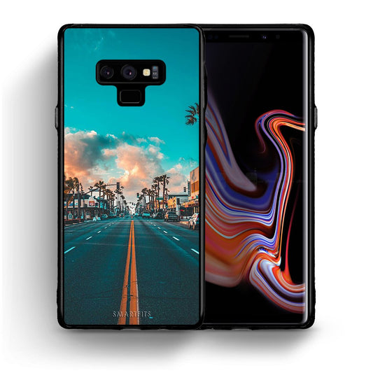 Θήκη Samsung Note 9 City Landscape από τη Smartfits με σχέδιο στο πίσω μέρος και μαύρο περίβλημα | Samsung Note 9 City Landscape case with colorful back and black bezels