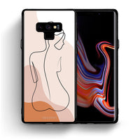 Thumbnail for Θήκη Samsung Note 9 LineArt Woman από τη Smartfits με σχέδιο στο πίσω μέρος και μαύρο περίβλημα | Samsung Note 9 LineArt Woman case with colorful back and black bezels