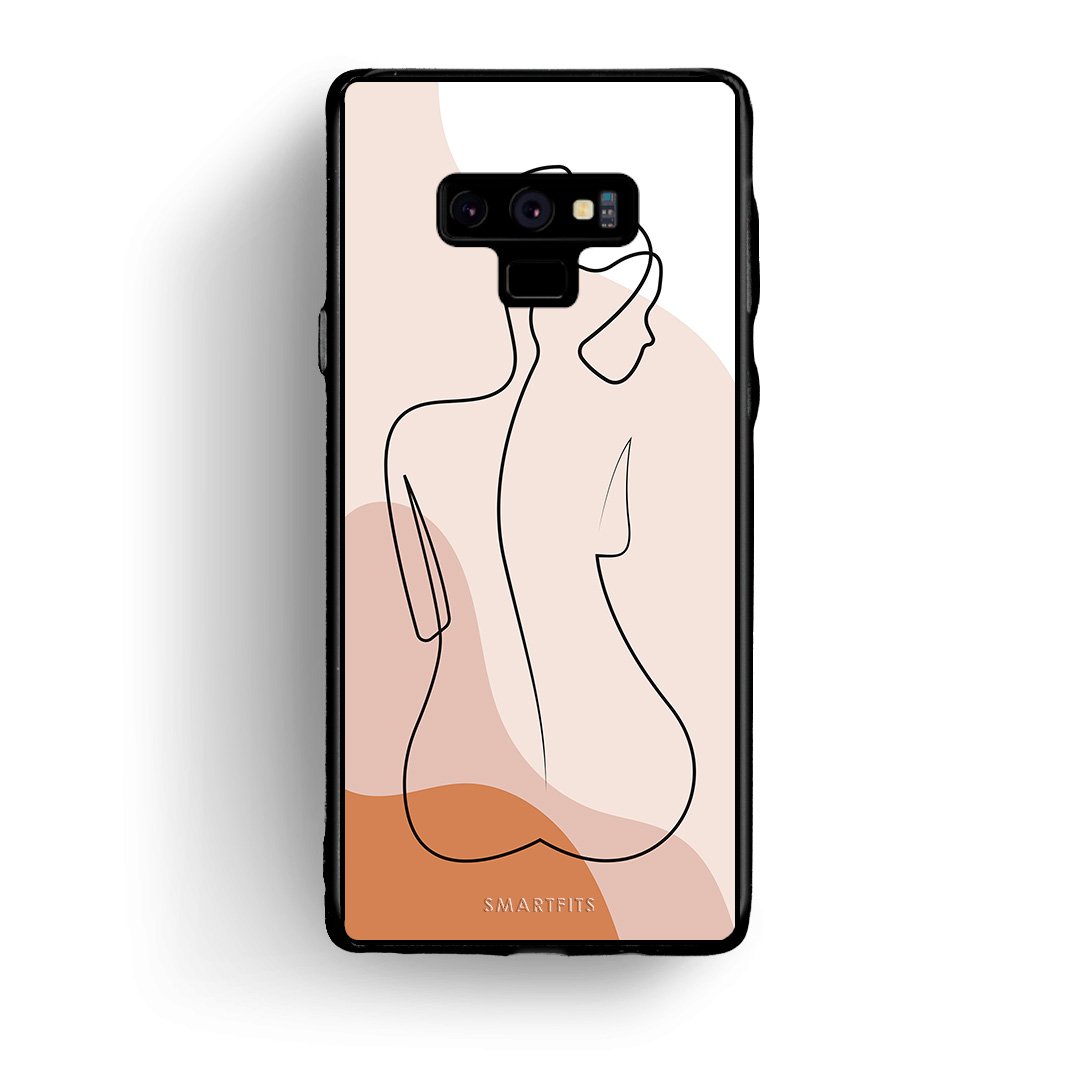 samsung note 9 LineArt Woman θήκη από τη Smartfits με σχέδιο στο πίσω μέρος και μαύρο περίβλημα | Smartphone case with colorful back and black bezels by Smartfits