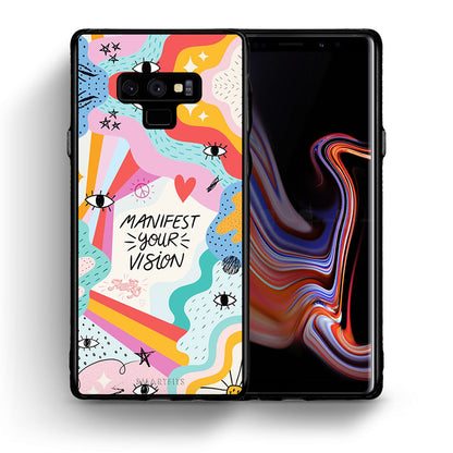 Θήκη Samsung Note 9 Manifest Your Vision από τη Smartfits με σχέδιο στο πίσω μέρος και μαύρο περίβλημα | Samsung Note 9 Manifest Your Vision case with colorful back and black bezels