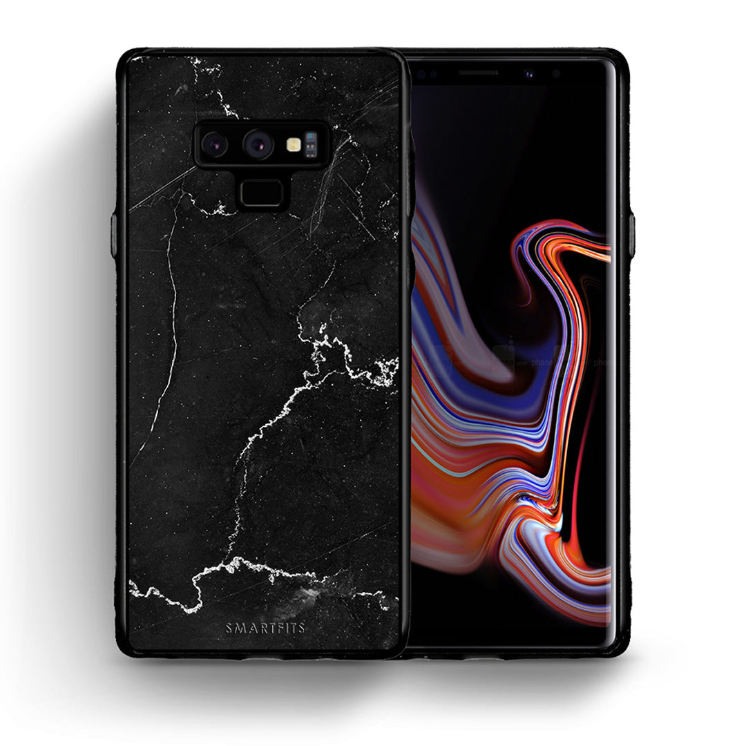 Θήκη Samsung Note 9 Marble Black από τη Smartfits με σχέδιο στο πίσω μέρος και μαύρο περίβλημα | Samsung Note 9 Marble Black case with colorful back and black bezels