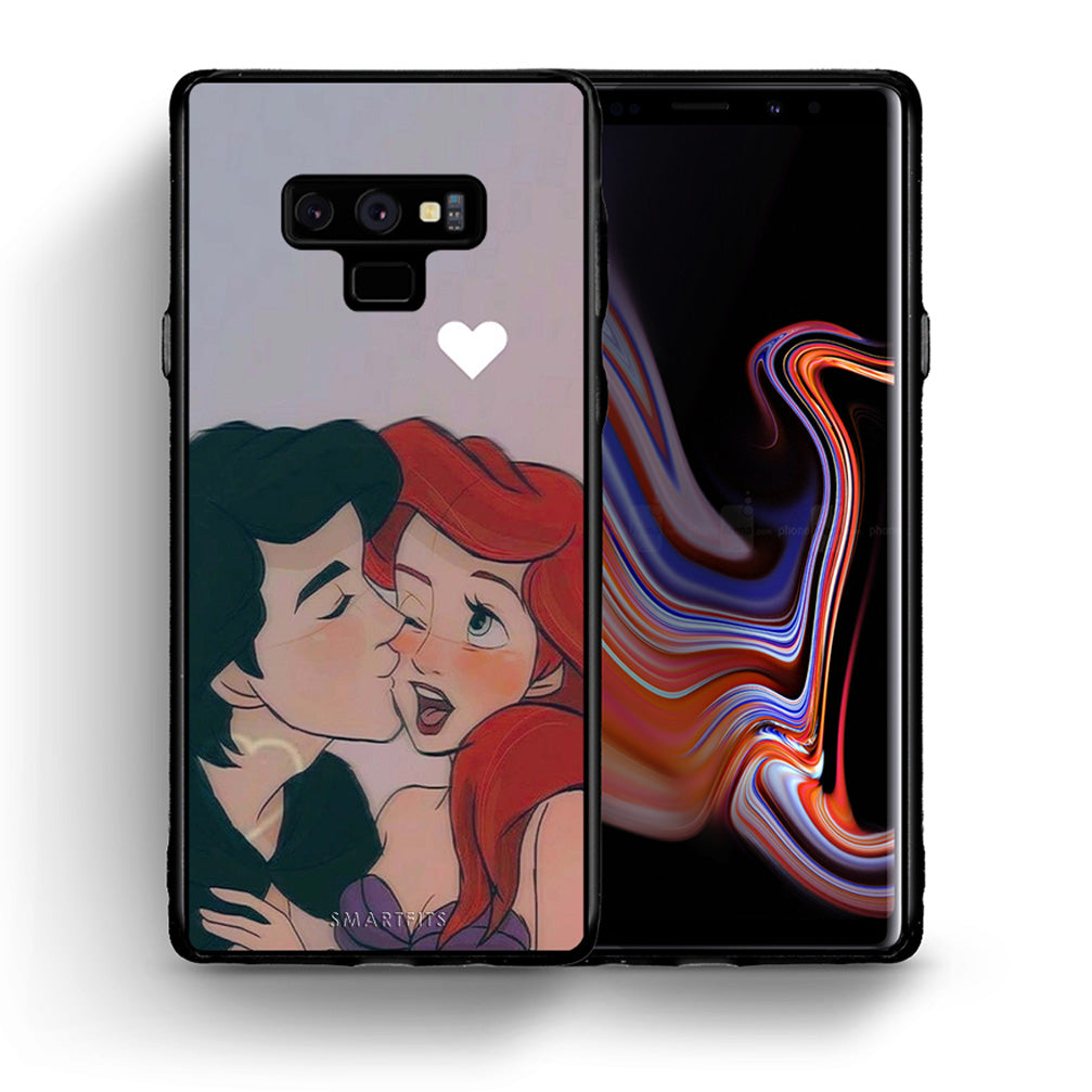 Θήκη Αγίου Βαλεντίνου Samsung Note 9 Mermaid Love από τη Smartfits με σχέδιο στο πίσω μέρος και μαύρο περίβλημα | Samsung Note 9 Mermaid Love case with colorful back and black bezels