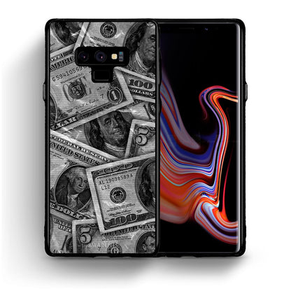 Θήκη Samsung Note 9 Money Dollars από τη Smartfits με σχέδιο στο πίσω μέρος και μαύρο περίβλημα | Samsung Note 9 Money Dollars case with colorful back and black bezels