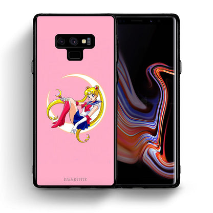 Θήκη Samsung Note 9 Moon Girl από τη Smartfits με σχέδιο στο πίσω μέρος και μαύρο περίβλημα | Samsung Note 9 Moon Girl case with colorful back and black bezels