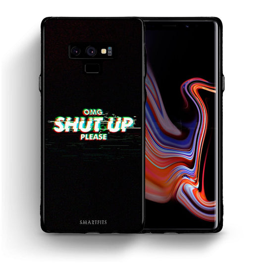 Θήκη Samsung Note 9 OMG ShutUp από τη Smartfits με σχέδιο στο πίσω μέρος και μαύρο περίβλημα | Samsung Note 9 OMG ShutUp case with colorful back and black bezels