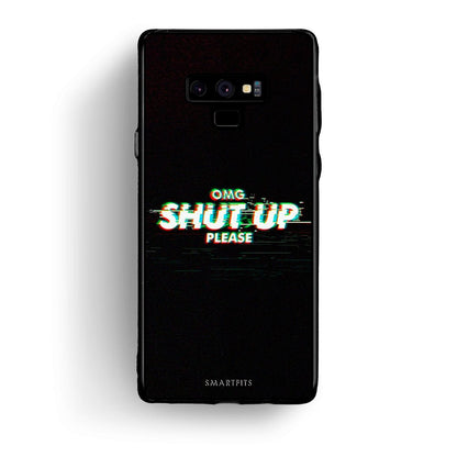 samsung note 9 OMG ShutUp θήκη από τη Smartfits με σχέδιο στο πίσω μέρος και μαύρο περίβλημα | Smartphone case with colorful back and black bezels by Smartfits