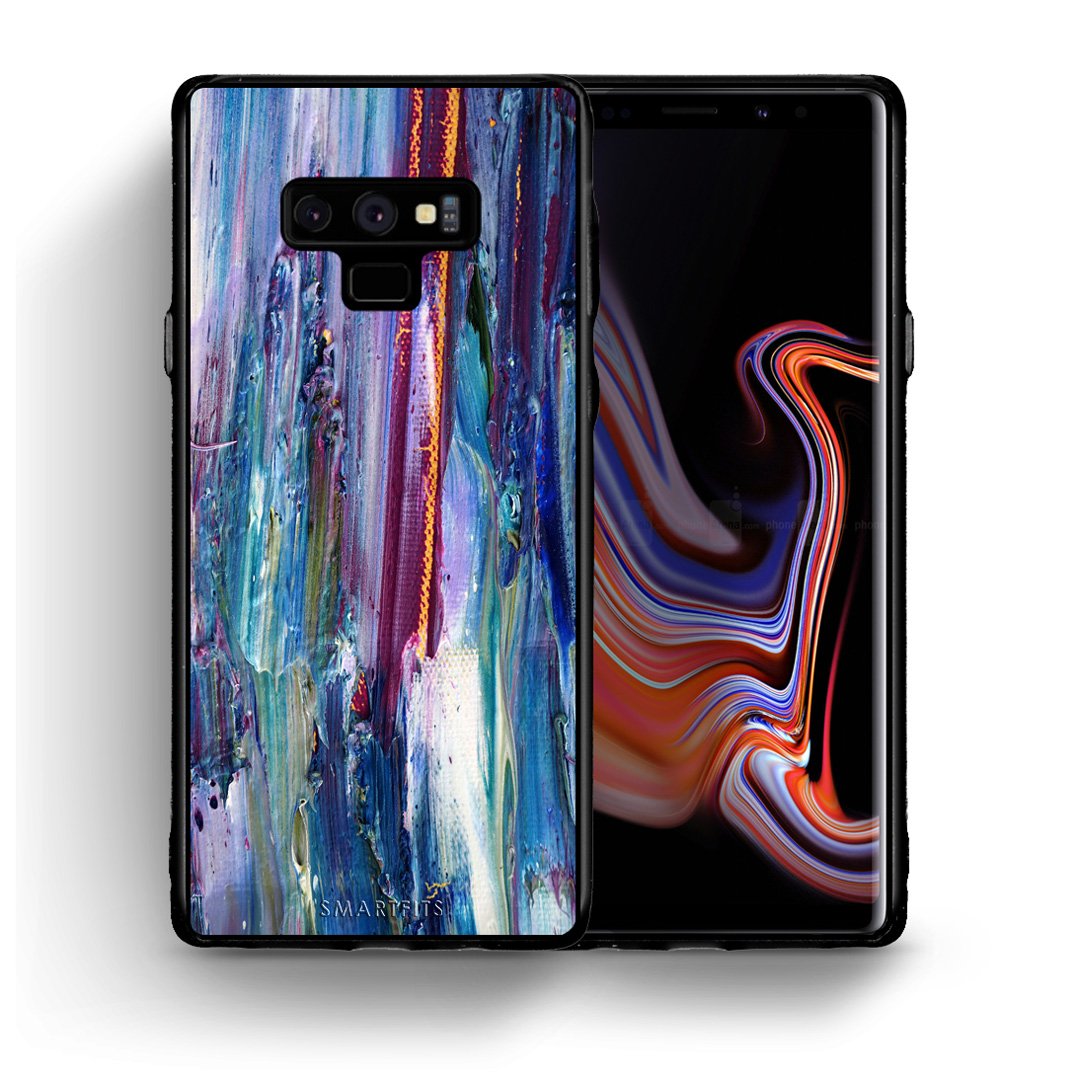 Θήκη Samsung Note 9 Winter Paint από τη Smartfits με σχέδιο στο πίσω μέρος και μαύρο περίβλημα | Samsung Note 9 Winter Paint case with colorful back and black bezels