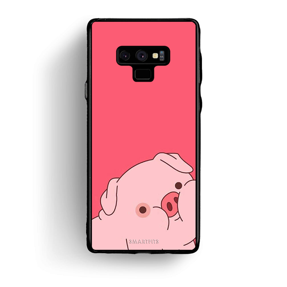 samsung note 9 Pig Love 1 Θήκη Αγίου Βαλεντίνου από τη Smartfits με σχέδιο στο πίσω μέρος και μαύρο περίβλημα | Smartphone case with colorful back and black bezels by Smartfits