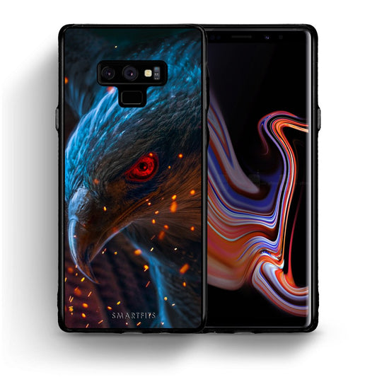 Θήκη Samsung Note 9 Eagle PopArt από τη Smartfits με σχέδιο στο πίσω μέρος και μαύρο περίβλημα | Samsung Note 9 Eagle PopArt case with colorful back and black bezels