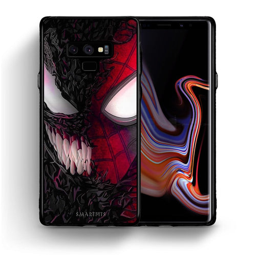 Θήκη Samsung Note 9 SpiderVenom PopArt από τη Smartfits με σχέδιο στο πίσω μέρος και μαύρο περίβλημα | Samsung Note 9 SpiderVenom PopArt case with colorful back and black bezels