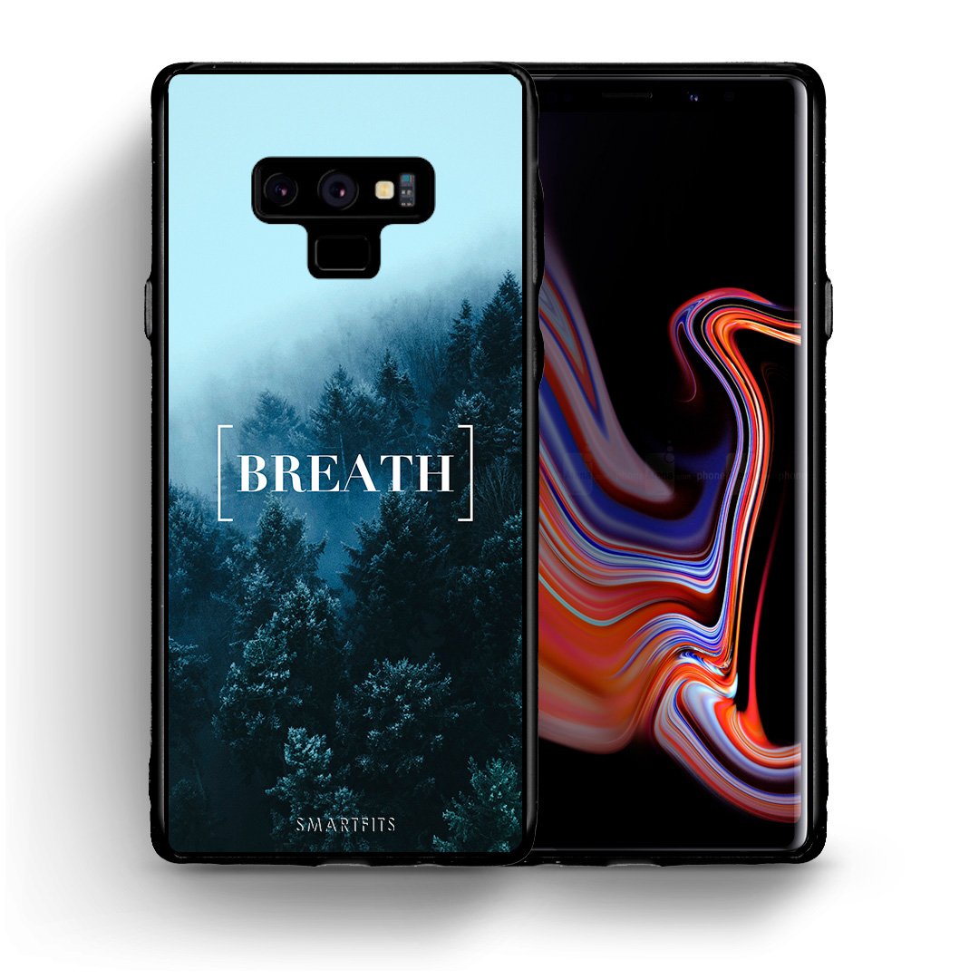 Θήκη Samsung Note 9 Breath Quote από τη Smartfits με σχέδιο στο πίσω μέρος και μαύρο περίβλημα | Samsung Note 9 Breath Quote case with colorful back and black bezels