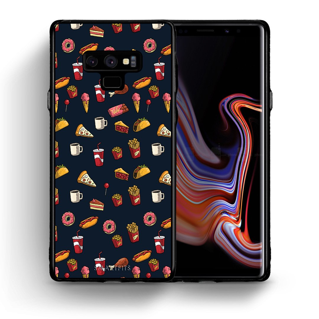 Θήκη Samsung Note 9 Hungry Random από τη Smartfits με σχέδιο στο πίσω μέρος και μαύρο περίβλημα | Samsung Note 9 Hungry Random case with colorful back and black bezels