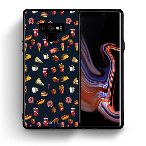 Θήκη Samsung Note 9 Hungry Random από τη Smartfits με σχέδιο στο πίσω μέρος και μαύρο περίβλημα | Samsung Note 9 Hungry Random case with colorful back and black bezels