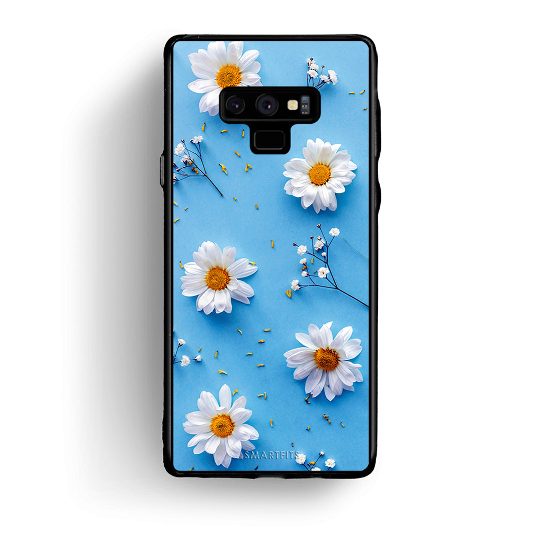 samsung note 9 Real Daisies θήκη από τη Smartfits με σχέδιο στο πίσω μέρος και μαύρο περίβλημα | Smartphone case with colorful back and black bezels by Smartfits