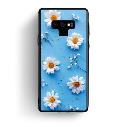 samsung note 9 Real Daisies θήκη από τη Smartfits με σχέδιο στο πίσω μέρος και μαύρο περίβλημα | Smartphone case with colorful back and black bezels by Smartfits