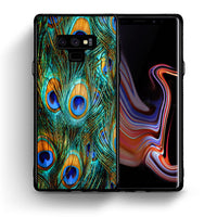 Thumbnail for Θήκη Samsung Note 9 Real Peacock Feathers από τη Smartfits με σχέδιο στο πίσω μέρος και μαύρο περίβλημα | Samsung Note 9 Real Peacock Feathers case with colorful back and black bezels
