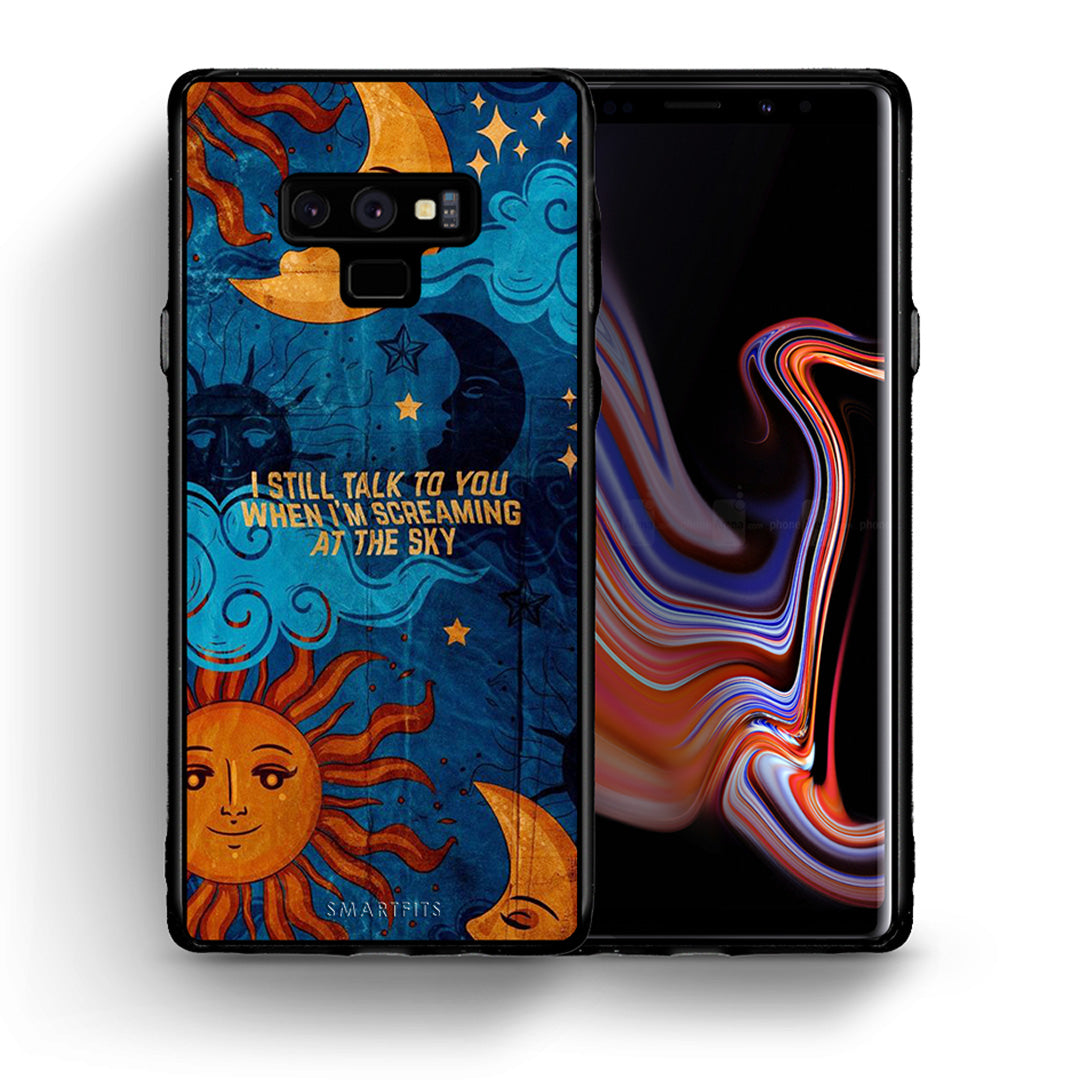 Θήκη Samsung Note 9 Screaming Sky από τη Smartfits με σχέδιο στο πίσω μέρος και μαύρο περίβλημα | Samsung Note 9 Screaming Sky case with colorful back and black bezels