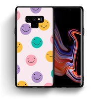 Thumbnail for Θήκη Samsung Note 9 Smiley Faces από τη Smartfits με σχέδιο στο πίσω μέρος και μαύρο περίβλημα | Samsung Note 9 Smiley Faces case with colorful back and black bezels