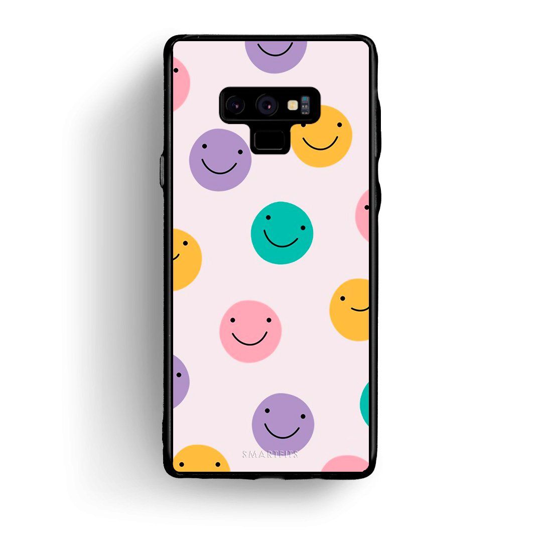 samsung note 9 Smiley Faces θήκη από τη Smartfits με σχέδιο στο πίσω μέρος και μαύρο περίβλημα | Smartphone case with colorful back and black bezels by Smartfits