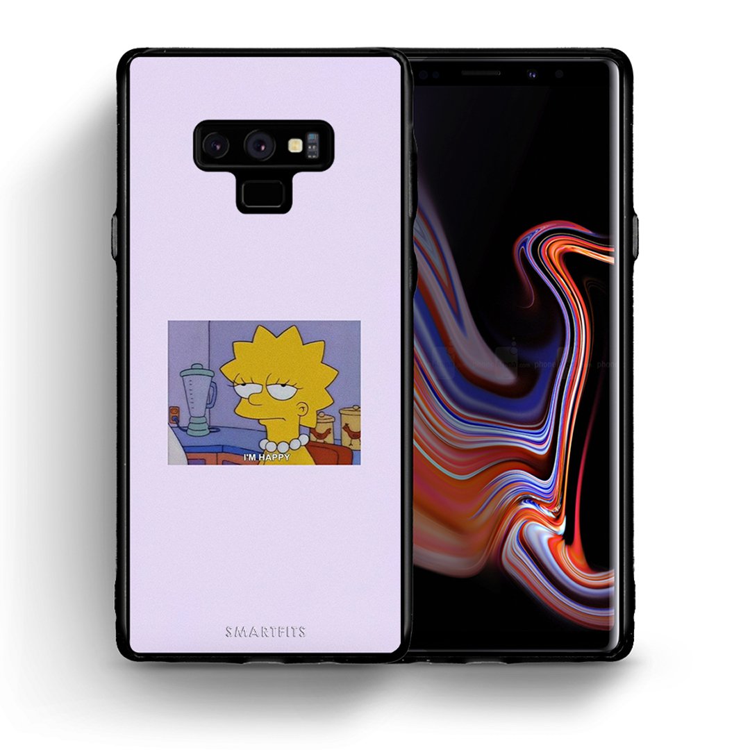 Θήκη Samsung Note 9 So Happy από τη Smartfits με σχέδιο στο πίσω μέρος και μαύρο περίβλημα | Samsung Note 9 So Happy case with colorful back and black bezels