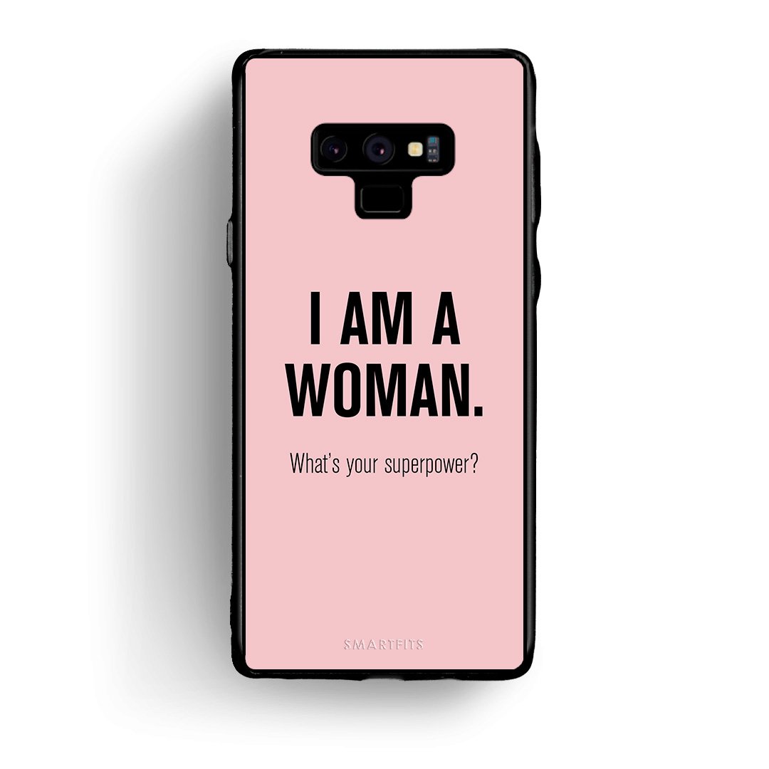 samsung note 9 Superpower Woman θήκη από τη Smartfits με σχέδιο στο πίσω μέρος και μαύρο περίβλημα | Smartphone case with colorful back and black bezels by Smartfits