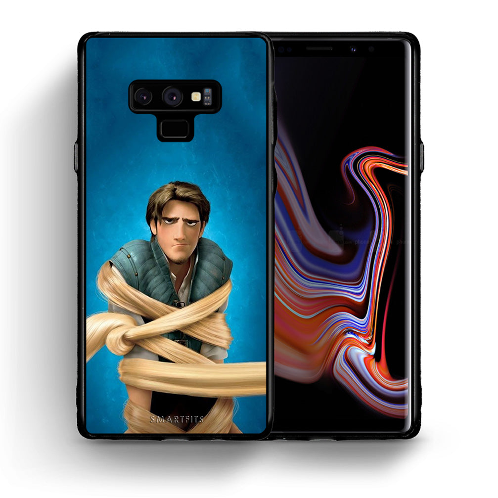 Θήκη Αγίου Βαλεντίνου Samsung Note 9 Tangled 1 από τη Smartfits με σχέδιο στο πίσω μέρος και μαύρο περίβλημα | Samsung Note 9 Tangled 1 case with colorful back and black bezels