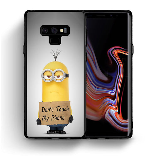 Θήκη Samsung Note 9 Minion Text από τη Smartfits με σχέδιο στο πίσω μέρος και μαύρο περίβλημα | Samsung Note 9 Minion Text case with colorful back and black bezels
