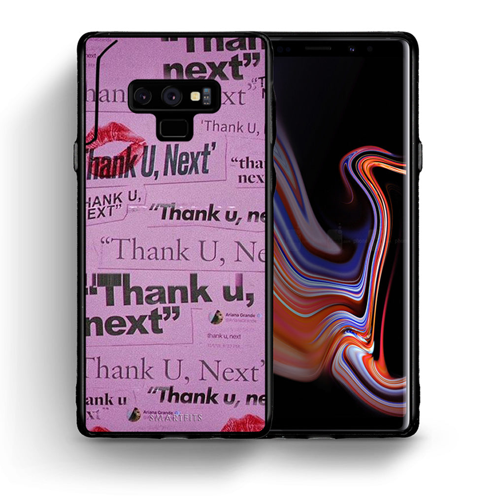 Θήκη Αγίου Βαλεντίνου Samsung Note 9 Thank You Next από τη Smartfits με σχέδιο στο πίσω μέρος και μαύρο περίβλημα | Samsung Note 9 Thank You Next case with colorful back and black bezels