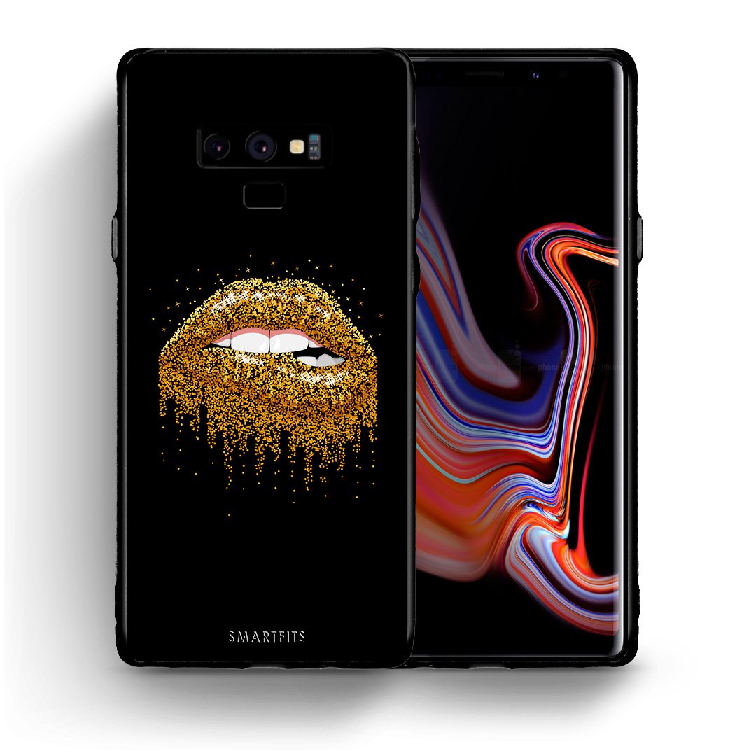 Θήκη Samsung Note 9 Golden Valentine από τη Smartfits με σχέδιο στο πίσω μέρος και μαύρο περίβλημα | Samsung Note 9 Golden Valentine case with colorful back and black bezels