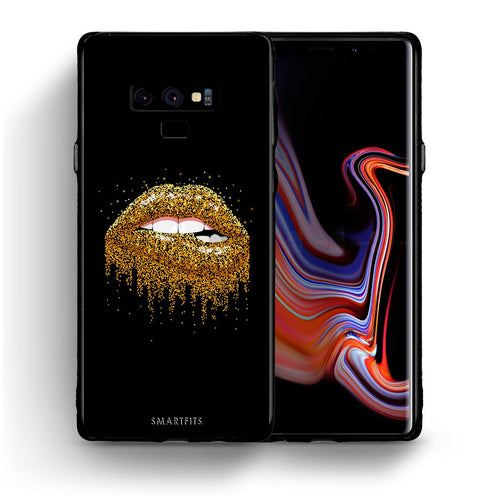 Θήκη Samsung Note 9 Golden Valentine από τη Smartfits με σχέδιο στο πίσω μέρος και μαύρο περίβλημα | Samsung Note 9 Golden Valentine case with colorful back and black bezels