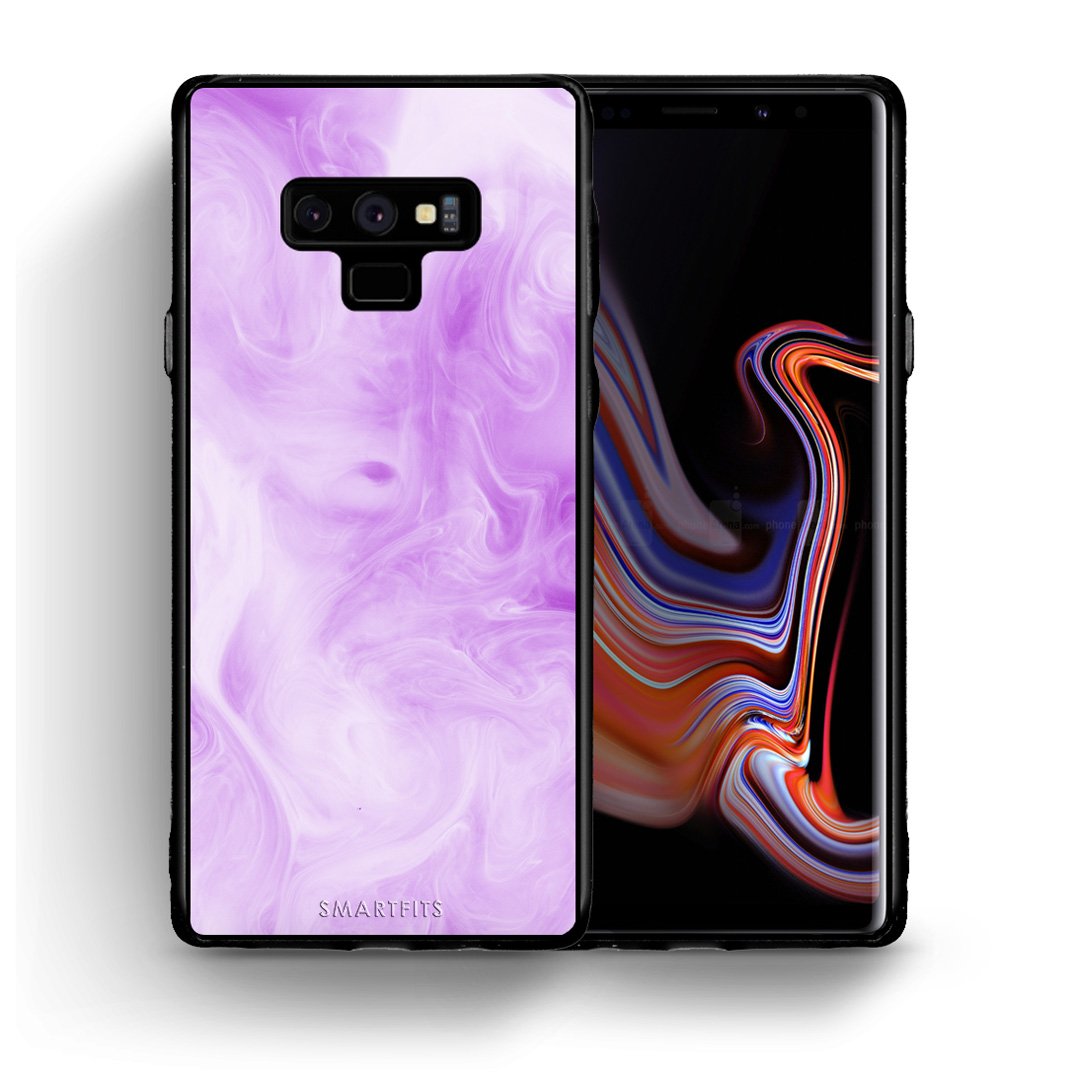 Θήκη Samsung Note 9 Lavender Watercolor από τη Smartfits με σχέδιο στο πίσω μέρος και μαύρο περίβλημα | Samsung Note 9 Lavender Watercolor case with colorful back and black bezels