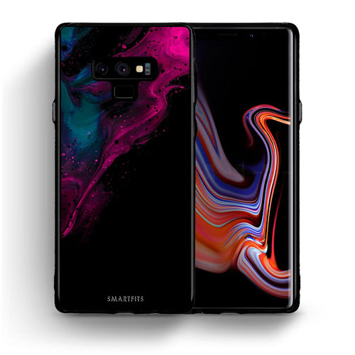 Θήκη Samsung Note 9 Pink Black Watercolor από τη Smartfits με σχέδιο στο πίσω μέρος και μαύρο περίβλημα | Samsung Note 9 Pink Black Watercolor case with colorful back and black bezels