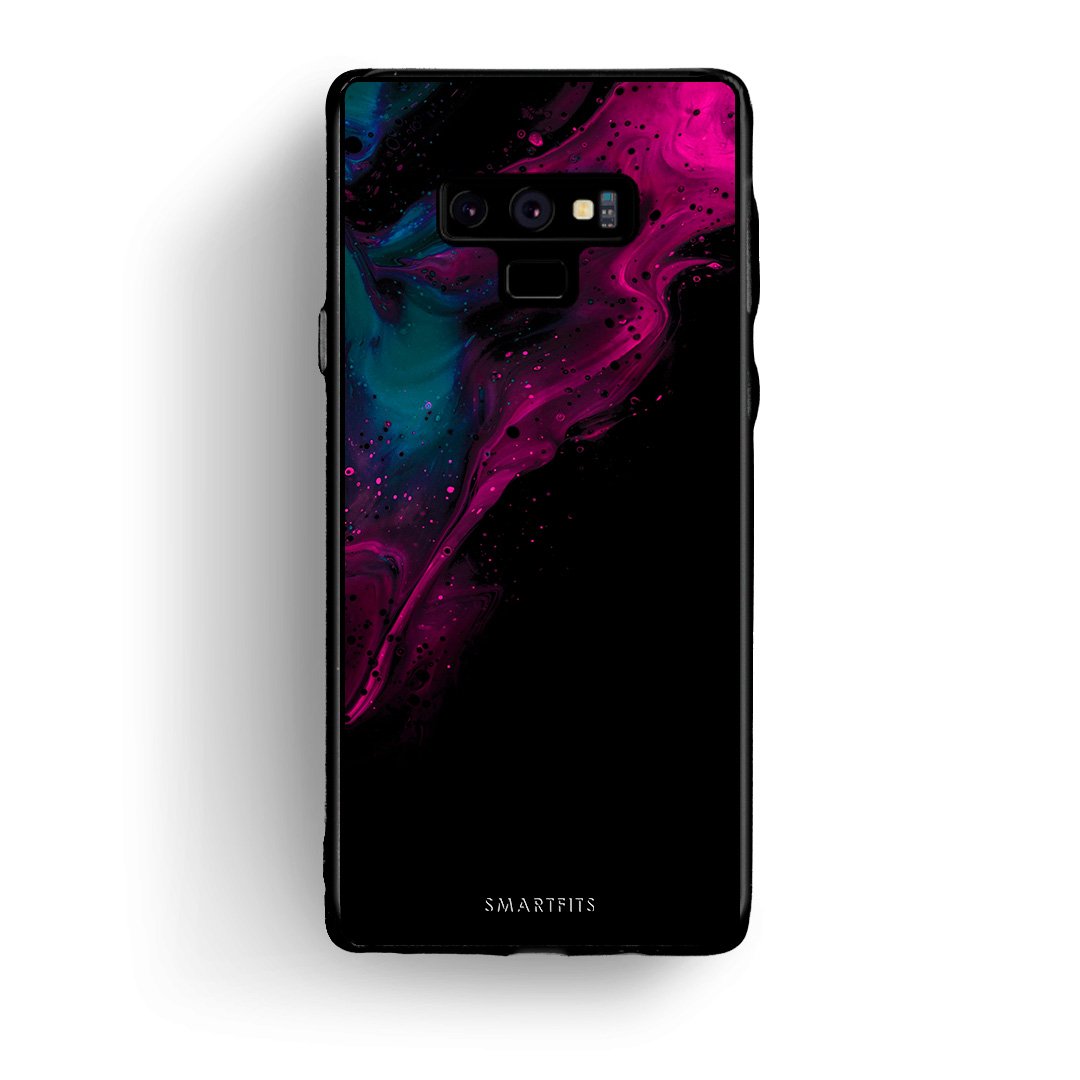 4 - samsung note 9 Pink Black Watercolor case, cover, bumper