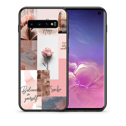 Θήκη Samsung S10 Aesthetic Collage από τη Smartfits με σχέδιο στο πίσω μέρος και μαύρο περίβλημα | Samsung S10 Aesthetic Collage case with colorful back and black bezels