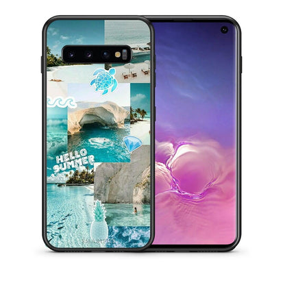 Θήκη Samsung S10+ Aesthetic Summer από τη Smartfits με σχέδιο στο πίσω μέρος και μαύρο περίβλημα | Samsung S10+ Aesthetic Summer case with colorful back and black bezels