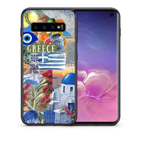 Thumbnail for Θήκη Samsung S10+ All Greek από τη Smartfits με σχέδιο στο πίσω μέρος και μαύρο περίβλημα | Samsung S10+ All Greek case with colorful back and black bezels