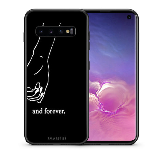 Θήκη Αγίου Βαλεντίνου Samsung S10+ Always & Forever 2 από τη Smartfits με σχέδιο στο πίσω μέρος και μαύρο περίβλημα | Samsung S10+ Always & Forever 2 case with colorful back and black bezels