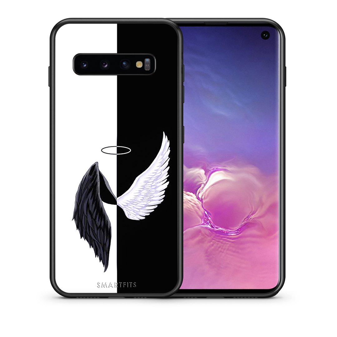 Θήκη Samsung S10 Angels Demons από τη Smartfits με σχέδιο στο πίσω μέρος και μαύρο περίβλημα | Samsung S10 Angels Demons case with colorful back and black bezels