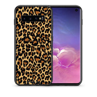 Thumbnail for Θήκη Samsung S10 Leopard Animal από τη Smartfits με σχέδιο στο πίσω μέρος και μαύρο περίβλημα | Samsung S10 Leopard Animal case with colorful back and black bezels