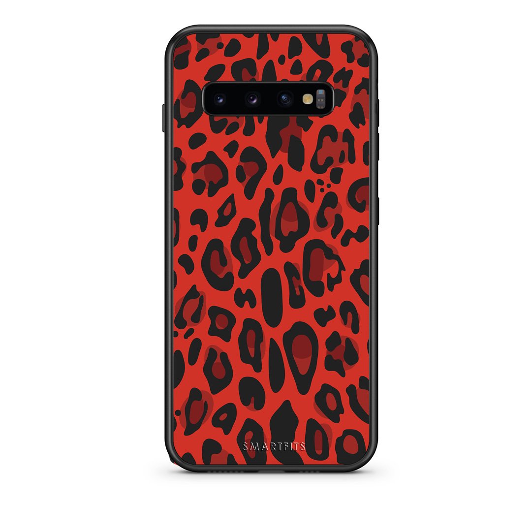 4 - samsung galaxy s10 plus Red Leopard Animal case, cover, bumper