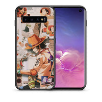 Thumbnail for Θήκη Samsung S10+ Anime Collage από τη Smartfits με σχέδιο στο πίσω μέρος και μαύρο περίβλημα | Samsung S10+ Anime Collage case with colorful back and black bezels