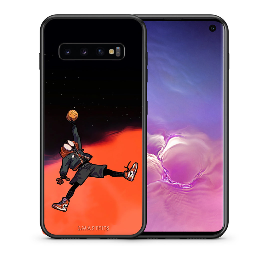 Θήκη Samsung S10 Basketball Hero από τη Smartfits με σχέδιο στο πίσω μέρος και μαύρο περίβλημα | Samsung S10 Basketball Hero case with colorful back and black bezels