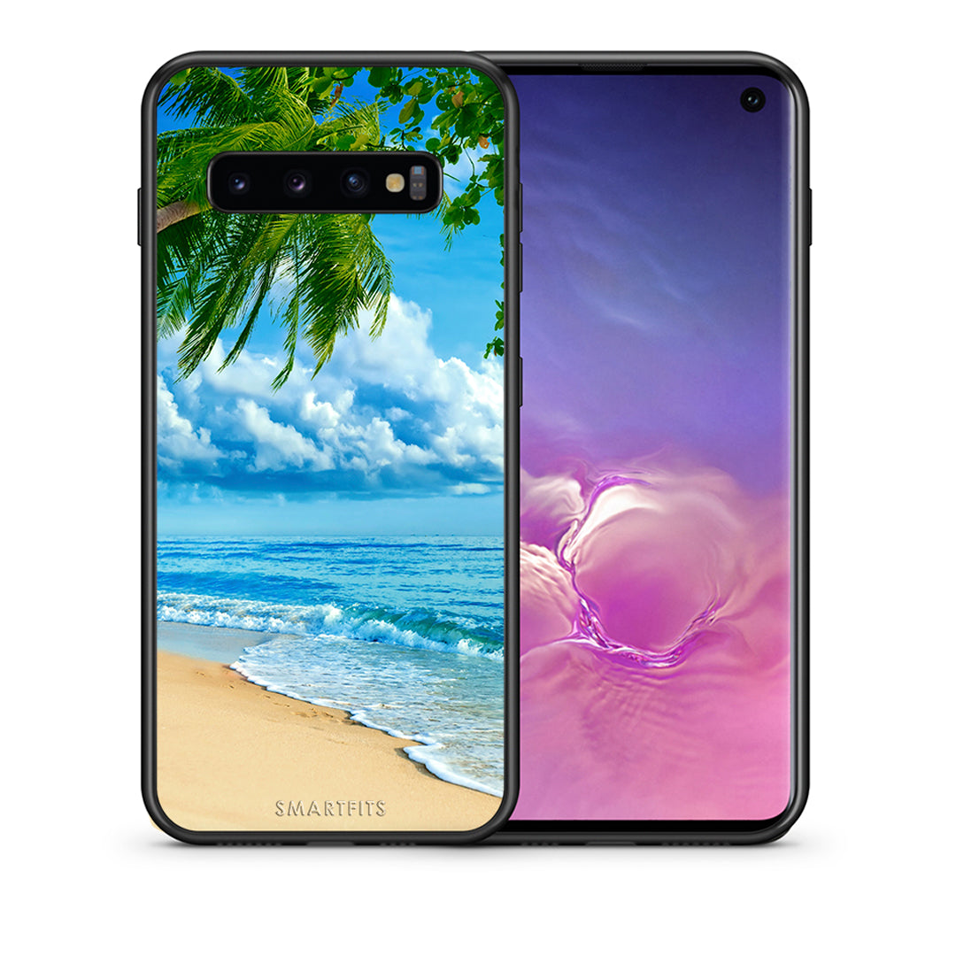 Θήκη Samsung S10 Beautiful Beach από τη Smartfits με σχέδιο στο πίσω μέρος και μαύρο περίβλημα | Samsung S10 Beautiful Beach case with colorful back and black bezels