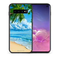 Thumbnail for Θήκη Samsung S10 Beautiful Beach από τη Smartfits με σχέδιο στο πίσω μέρος και μαύρο περίβλημα | Samsung S10 Beautiful Beach case with colorful back and black bezels