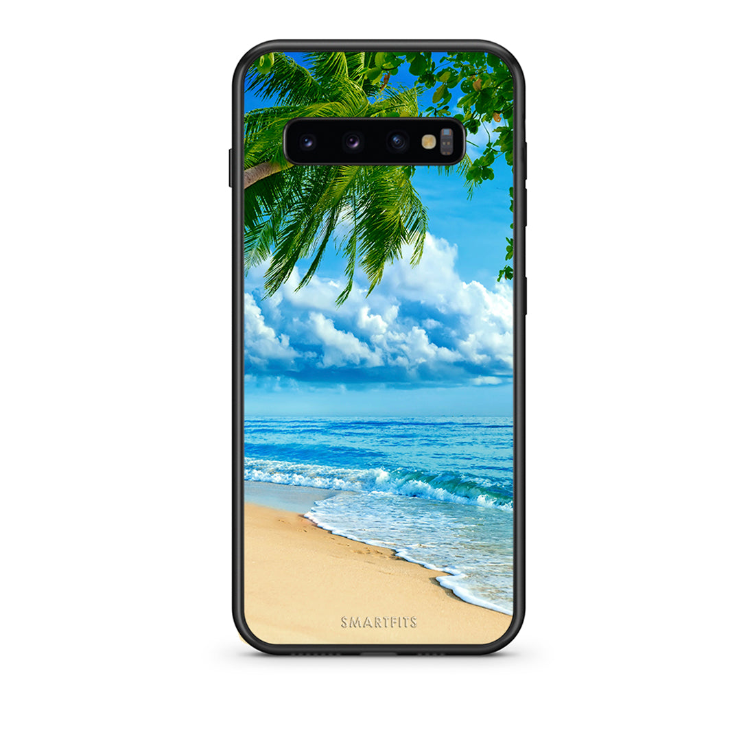 samsung s10 plus Beautiful Beach θήκη από τη Smartfits με σχέδιο στο πίσω μέρος και μαύρο περίβλημα | Smartphone case with colorful back and black bezels by Smartfits