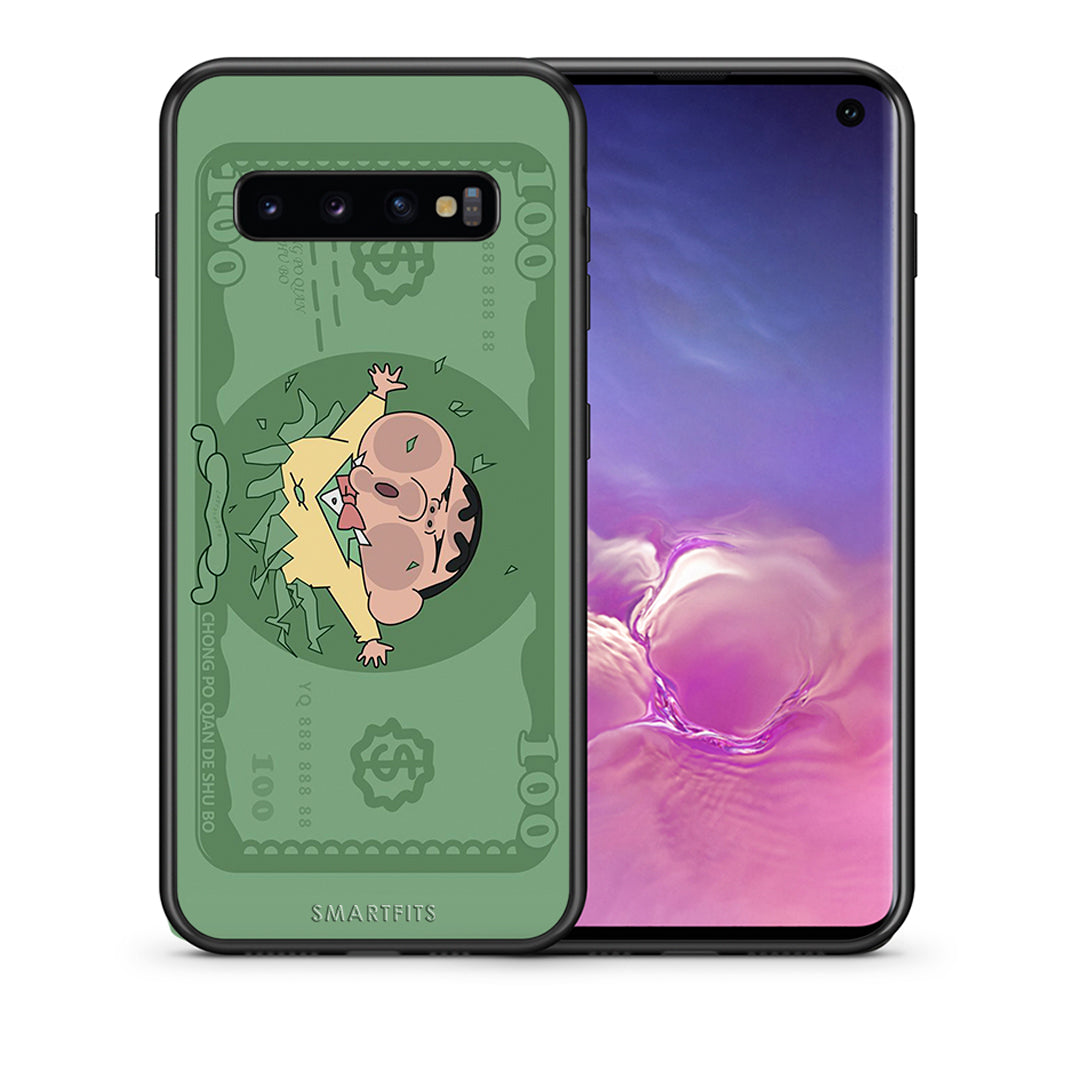 Θήκη Αγίου Βαλεντίνου Samsung S10+ Big Money από τη Smartfits με σχέδιο στο πίσω μέρος και μαύρο περίβλημα | Samsung S10+ Big Money case with colorful back and black bezels