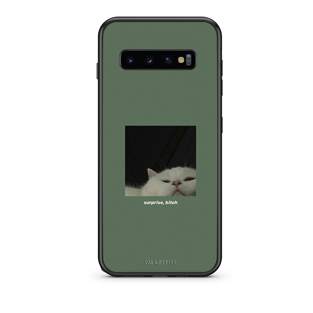 samsung s10 plus Bitch Surprise θήκη από τη Smartfits με σχέδιο στο πίσω μέρος και μαύρο περίβλημα | Smartphone case with colorful back and black bezels by Smartfits